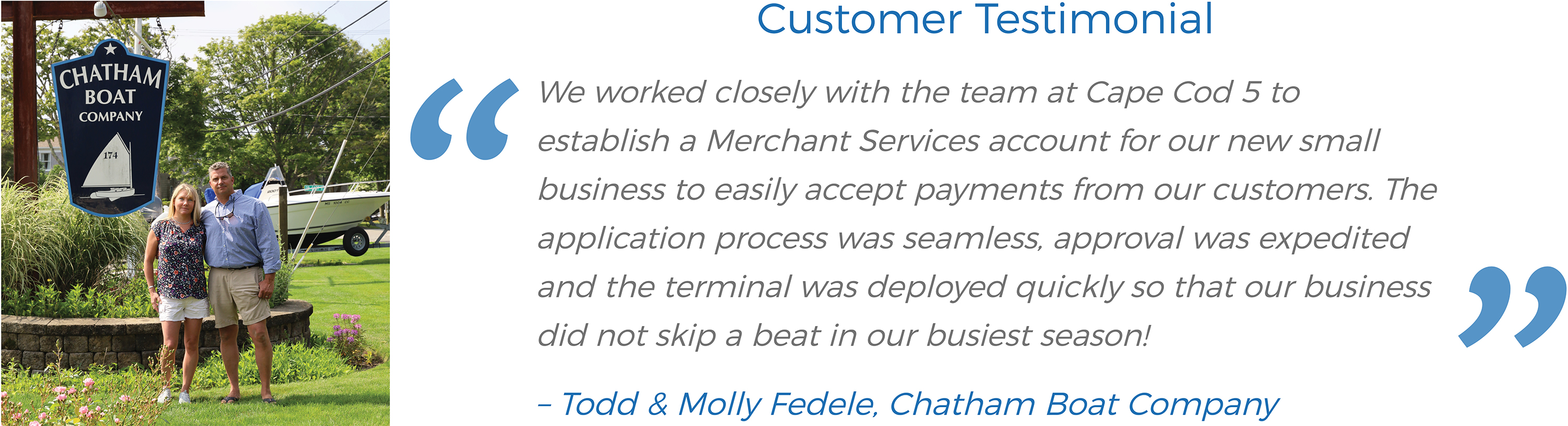 Chatham Boat Company owners and testimonial