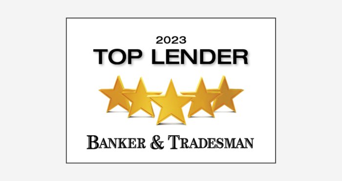 Banker & Tradesman 2023 Top Lenders Badge