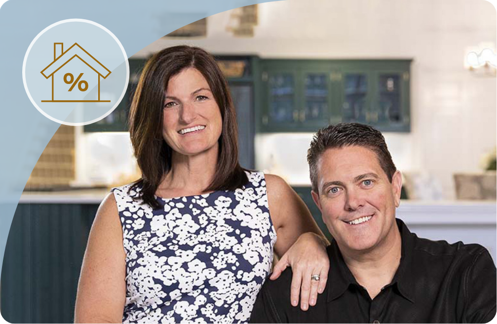 Mortgage customers in home smiling