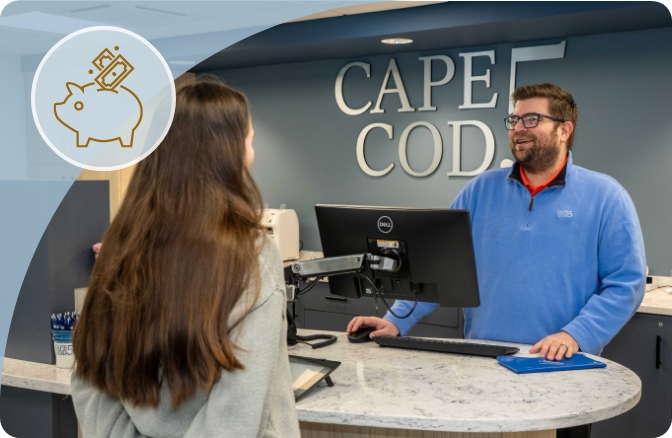 Cape Cod 5 teller helping client