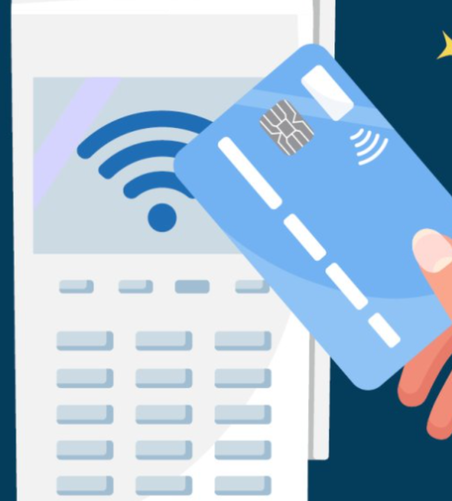 illustrated graphic of contactless payment reader
