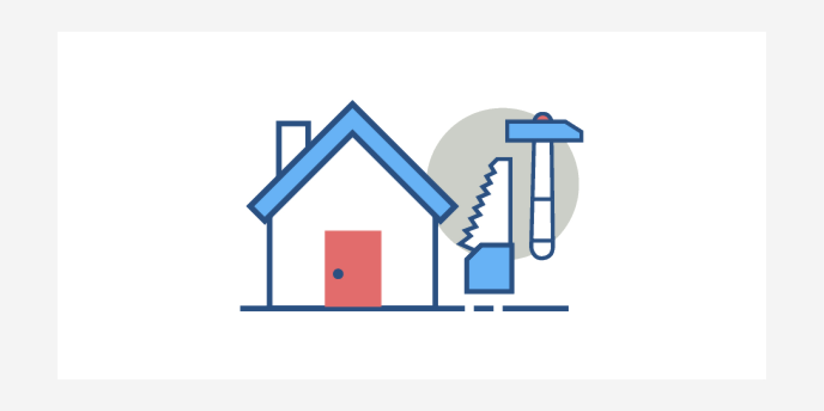 House with saw and hammer icon
