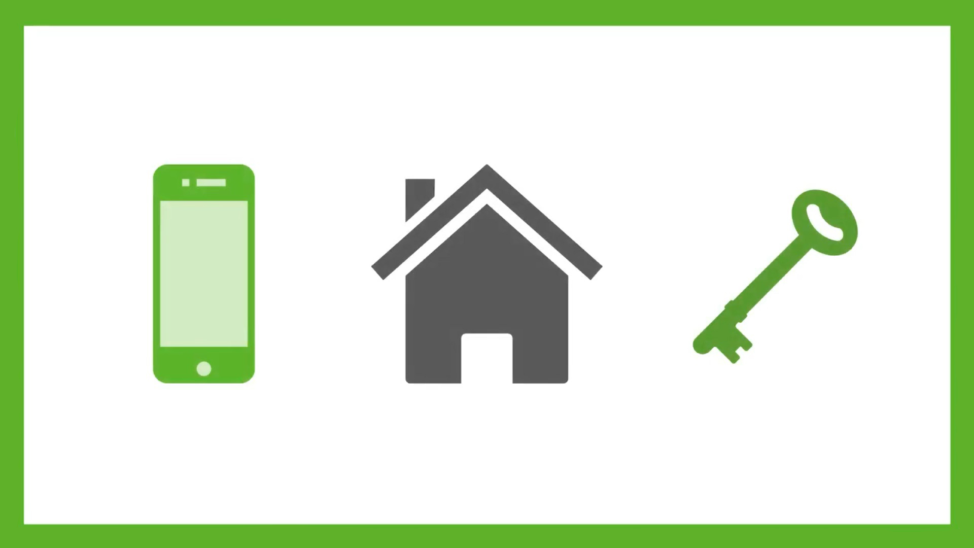 Phone, house and key icons