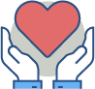 Heart and hands icon
