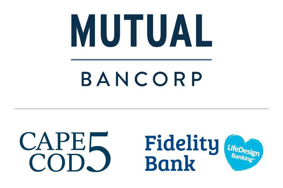 Mutual Bancorp, Cape Cod 5 and Fidelity Bank logos