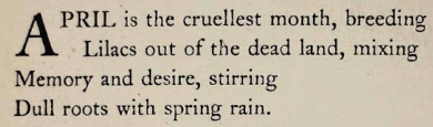 The Waste Land poem except by T.S. Eliot