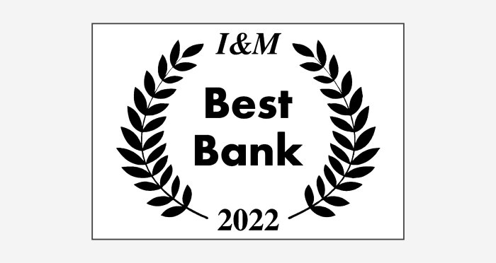 I&M 2022 Best Bank badge