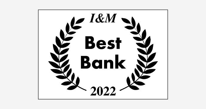 I&M 2022 Best Bank badge
