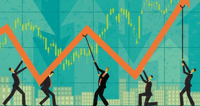 Stock market chart graphic