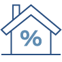 house with percentage sign