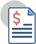 paperwork with dollar sign icon