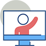 person on screen icon